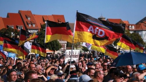 epa11575677 Supporters of far-right Alternative for Germany (AfD) party await the speech of faction ... epa11575677 Supporters of far-right Alternative for Germany (AfD) party await the speech of faction ...