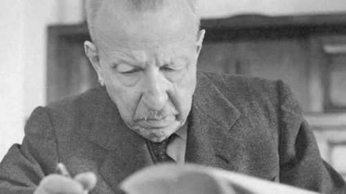 (Original Caption) This is one of a series of three intimate pictures of Senator Benedetto Croce at ...