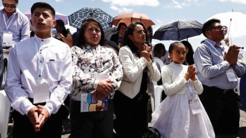 People attend the opening Mass at the International Eucharistic Congress, in Quito, Ecuador ... People attend the opening Mass at the International Eucharistic Congress, in Quito, Ecuador ...