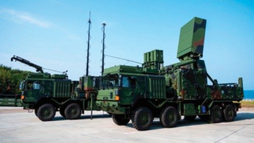 Germany's first IRIS-T SLM medium range air defence system is seen at the military base camp in ... Germany's first IRIS-T SLM medium range air defence system is seen at the military base camp in ...