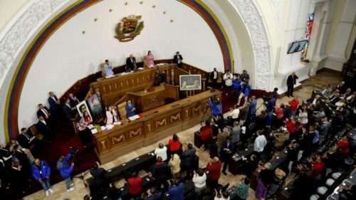 Venezuela's National Assembly President Jorge Rodriguez addresses lawmakers as he calls for ... Venezuela's National Assembly President Jorge Rodriguez addresses lawmakers as he calls for ...