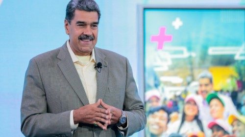 epa11608889 A handout photo made available by Prensa Miraflores shows the President of Venezuela, ... epa11608889 A handout photo made available by Prensa Miraflores shows the President of Venezuela, ...