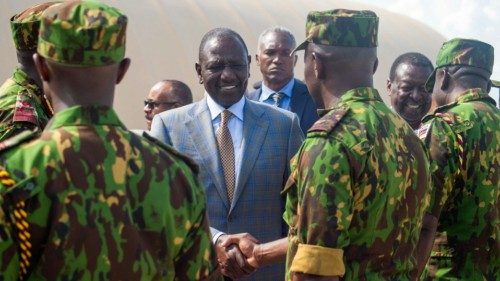 Kenyan President William Ruto is greeted by Kenyan police officers as he arrives at the Toussaint ... Kenyan President William Ruto is greeted by Kenyan police officers as he arrives at the Toussaint ...