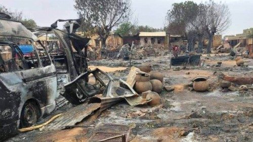 This picture taken on September 1, 2023 shows a view of destruction in a livestock market area in ... This picture taken on September 1, 2023 shows a view of destruction in a livestock market area in ...