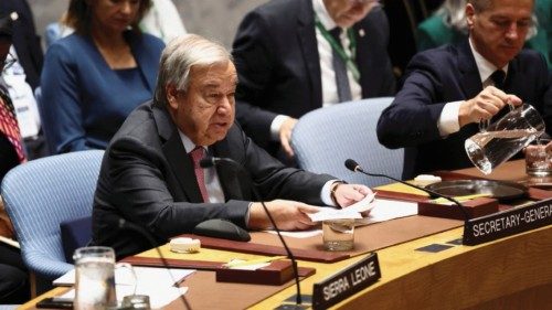 United Nations Secretary-General Antonio Guterres speaks during a UN Security Council meeting on ... United Nations Secretary-General Antonio Guterres speaks during a UN Security Council meeting on ...