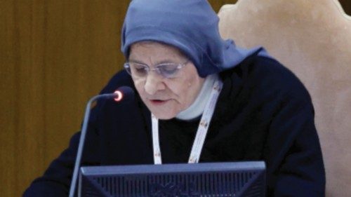 Sister Maria Ignazia Angelini during the retreat for praise, welcome and introduction and ... Sister Maria Ignazia Angelini during the retreat for praise, welcome and introduction and ...