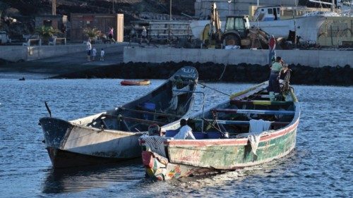 epa11629769 Small boat 'cayucos' are pictured in La Restinga harbor, El Hierro, Spain, 28 September ... epa11629769 Small boat 'cayucos' are pictured in La Restinga harbor, El Hierro, Spain, 28 September ...