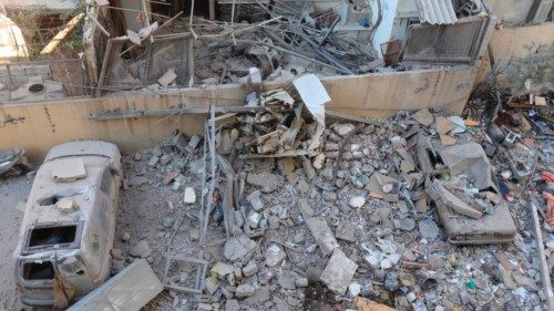 TOPSHOT - A view of the damage at the site of an overnight Israeli strike on Beirut's southern ... TOPSHOT - A view of the damage at the site of an overnight Israeli strike on Beirut's southern ...