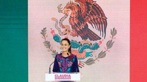 (FILES) Mexico's presidential candidate for Morena party Claudia Sheinbaum celebrates following the ...