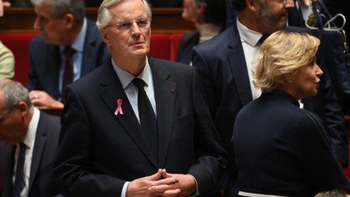 epa11636819 French Prime Minister Michel Barnier prior to delivering a speech on his government's ... epa11636819 French Prime Minister Michel Barnier prior to delivering a speech on his government's ...