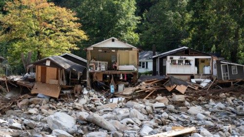 Destroyed homes are seen in Chimney Rock, North Carolina, October 2, 2024, after the passage of ... Destroyed homes are seen in Chimney Rock, North Carolina, October 2, 2024, after the passage of ...