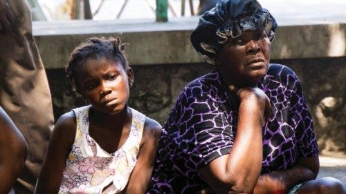 Families displaced from their homes after a deadly attack by members of the Gran Grif gang, which ...