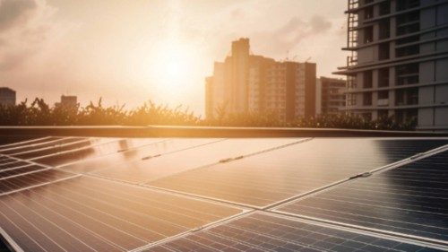 Futuristic solar power station generates clean electricity generated by artificial intelligence Futuristic solar power station generates clean electricity generated by artificial intelligence