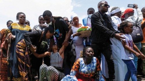 Relatives mourn ahead of the burial of the passengers who died after the boat MV Merdi ferrying ... Relatives mourn ahead of the burial of the passengers who died after the boat MV Merdi ferrying ...