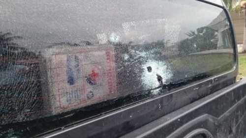 epa11687432 A handout photo made available by Radio Kawsachun Coca shows bullet holes on the vehicle ... epa11687432 A handout photo made available by Radio Kawsachun Coca shows bullet holes on the vehicle ...