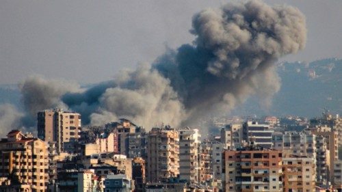 Smoke rises from the site of an Israeli airstrike that targeted the area of al-Hosh, on the ... Smoke rises from the site of an Israeli airstrike that targeted the area of al-Hosh, on the ...