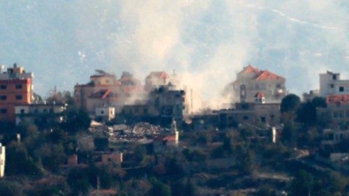 A picture taken from the southern Lebanese region of Marjayoun, shows smoke rising from reported ... A picture taken from the southern Lebanese region of Marjayoun, shows smoke rising from reported ...