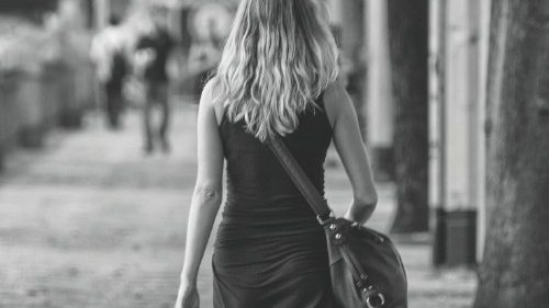 beautiful woman walking on the street beautiful woman walking on the street