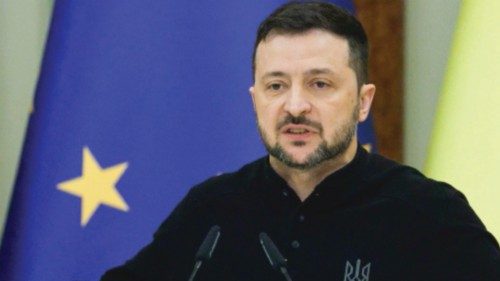 epa11751865 Ukrainian President Volodymyr Zelensky holds a joint press conference with President of ... epa11751865 Ukrainian President Volodymyr Zelensky holds a joint press conference with President of ...