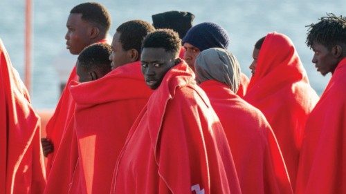 epa11783524 Several migrants are taken care of by the Red Cross upon their arrival at the port in ... epa11783524 Several migrants are taken care of by the Red Cross upon their arrival at the port in ...