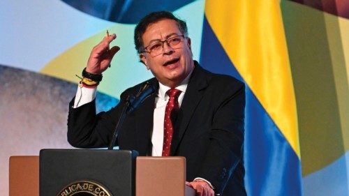 (FILES) Colombian President Gustavo Petro speaks during the opening of the First Global Ministerial ... (FILES) Colombian President Gustavo Petro speaks during the opening of the First Global Ministerial ...