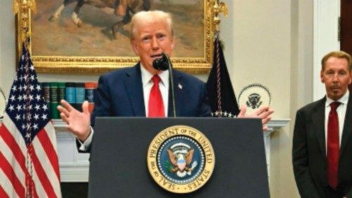 (FILES) US President Donald Trump speaks in the Roosevelt Room flanked by Masayoshi Son (2R), ... (FILES) US President Donald Trump speaks in the Roosevelt Room flanked by Masayoshi Son (2R), ...