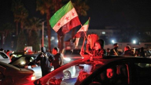 epa11862529 People celebrate in the streets after Syrian leader Ahmed al-Sharaa was named president ... epa11862529 People celebrate in the streets after Syrian leader Ahmed al-Sharaa was named president ...