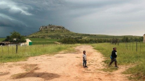 Children walk on Meyerskop farm, where 14 Black families reside informally, some of them for three ... Children walk on Meyerskop farm, where 14 Black families reside informally, some of them for three ...