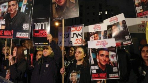 Supporters of Israeli hostages kidnapped during the October 7, 2023 attack on Israel by Hamas, take ...