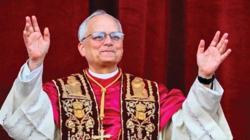 Newly elected Pope Leo XIV, Robert Prevost arrives on the main central loggia balcony of the St ... Newly elected Pope Leo XIV, Robert Prevost arrives on the main central loggia balcony of the St ...