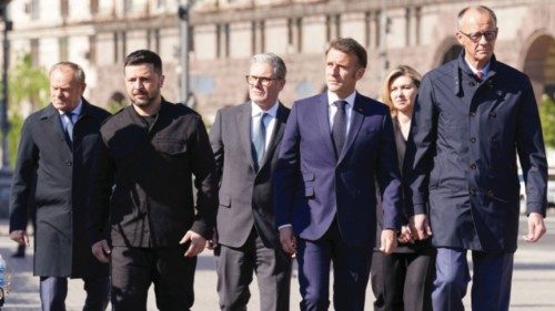German Chancellor Friedrich Merz, French President Emmanuel Macron, Ukrainian President Volodymyr ... German Chancellor Friedrich Merz, French President Emmanuel Macron, Ukrainian President Volodymyr ...