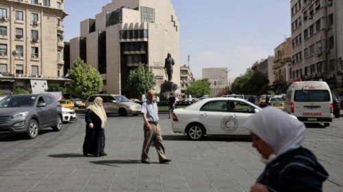 epa12098752 People walk in central Damascus, Syria, 14 May 2025. The value of the Syrian pound rose ... epa12098752 People walk in central Damascus, Syria, 14 May 2025. The value of the Syrian pound rose ...