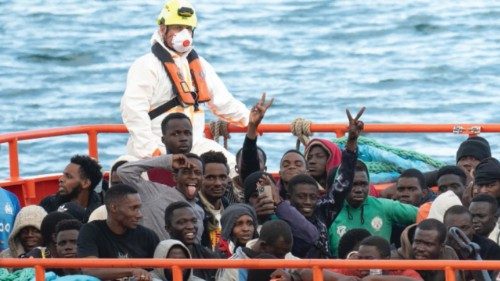 epa12084656 Sub-Saharan migrants disembark a boat in Port of Arrecife, Canary Islands, Spain, 08 May ... epa12084656 Sub-Saharan migrants disembark a boat in Port of Arrecife, Canary Islands, Spain, 08 May ...