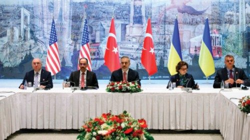 This handout photograph taken and released by Turkish Foreign Ministry on May 16, 2025, shows ... This handout photograph taken and released by Turkish Foreign Ministry on May 16, 2025, shows ...