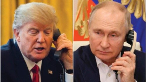 Combo del presidente statunitense Donald Trump e di quello russo Vladimir Putin. ANSA / JIM LO ... Combo del presidente statunitense Donald Trump e di quello russo Vladimir Putin. ANSA / JIM LO ...