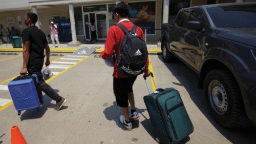 Honduran migrants who voluntarily returned from the United States using the CBP Home app, part of a ... Honduran migrants who voluntarily returned from the United States using the CBP Home app, part of a ...
