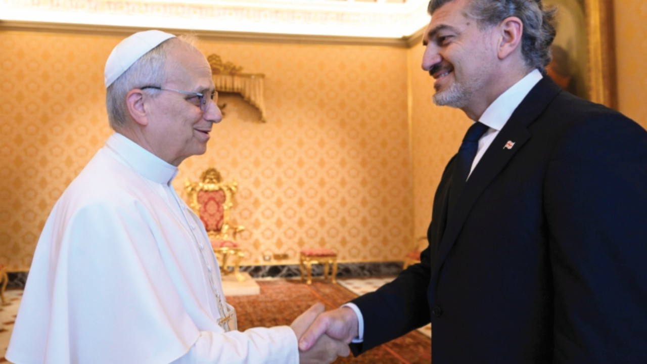  Udienza del Papa  al presidente  della Repubblica di Georgia  QUO-116