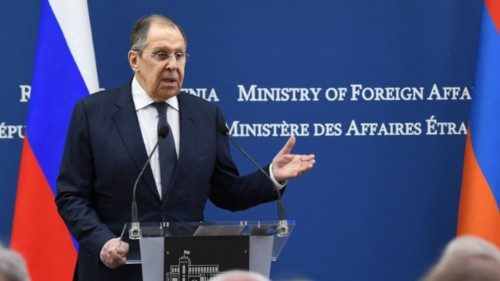 Armenia's Foreign Minister Ararat Mirzoyan and his Russian counterpart Sergei Lavrov hold a joint ... Armenia's Foreign Minister Ararat Mirzoyan and his Russian counterpart Sergei Lavrov hold a joint ...