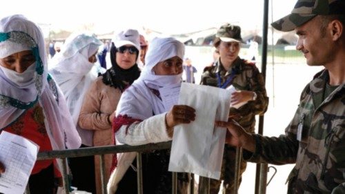 A member of the Moroccan Royal Armed Forces medical team receives patients during a joint US and ... A member of the Moroccan Royal Armed Forces medical team receives patients during a joint US and ...