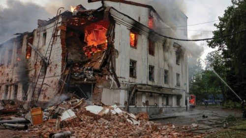 Firefighters work at the site of a building hit by a Russian drone strike, amid Russia's attack on ... Firefighters work at the site of a building hit by a Russian drone strike, amid Russia's attack on ...