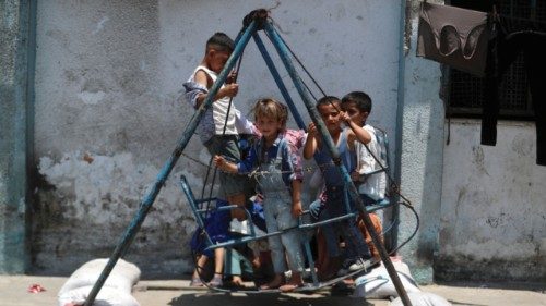 Palestinian children play during the Eid al-Adha holiday, in Gaza City, June 6, 2025. ... Palestinian children play during the Eid al-Adha holiday, in Gaza City, June 6, 2025. ...