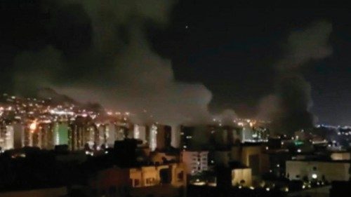This image grab taken from UGC footage broadcast by Iran TV on June 13, 2025 shows what the ...