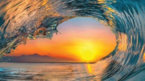 Sunset Sea water ocean wave Sunset Sea water ocean wave