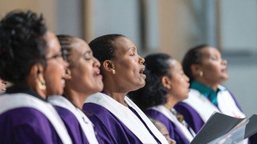 15 June 2025, Addis Ababa, Ethiopia: Choir members sing as Sunday service is celebrated in the ... 15 June 2025, Addis Ababa, Ethiopia: Choir members sing as Sunday service is celebrated in the ...