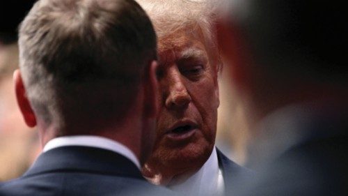 US President Donald Trump arrives to attend a plenary session of the North Atlantic Treaty ... US President Donald Trump arrives to attend a plenary session of the North Atlantic Treaty ...
