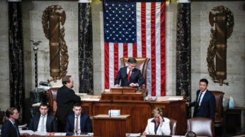 epaselect epa12213965 Speaker of the House Mike Johnson checks his watch after the Republican budget ... epaselect epa12213965 Speaker of the House Mike Johnson checks his watch after the Republican budget ...