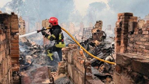 This handout photograph taken and released by Ukrainian State Emergency Service on July 9, 2025, ... This handout photograph taken and released by Ukrainian State Emergency Service on July 9, 2025, ...