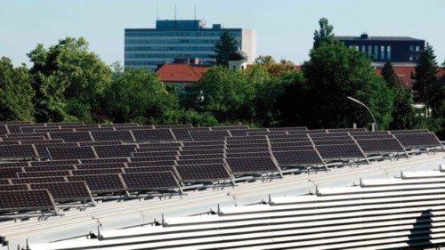 Sun shines on solar panels on the roof of a sports facility on July 2, 2025 in Berlin, as ... Sun shines on solar panels on the roof of a sports facility on July 2, 2025 in Berlin, as ...