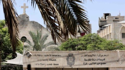 A view of the damage to the Holy Family church in Gaza City following an Israeli strike on the ...