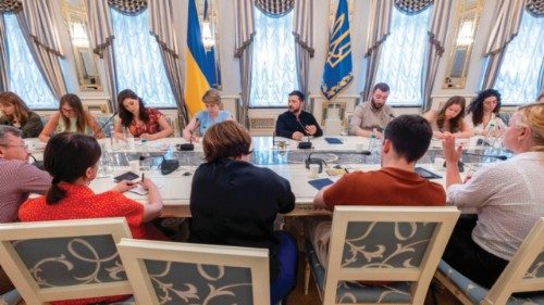 In this handout photograph taken and released by the Ukrainian Presidential Press Service on July ... In this handout photograph taken and released by the Ukrainian Presidential Press Service on July ...